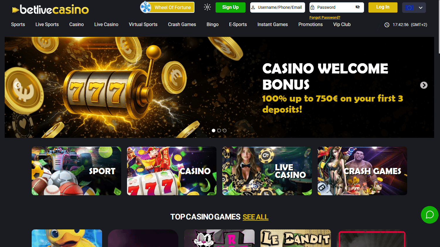 Betlive_Casino_homepage_desktop