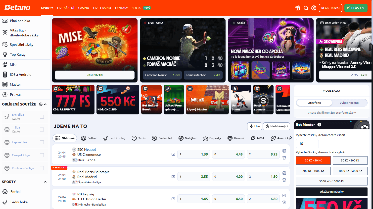 Betano_Casino_CZ_homepage_desktop