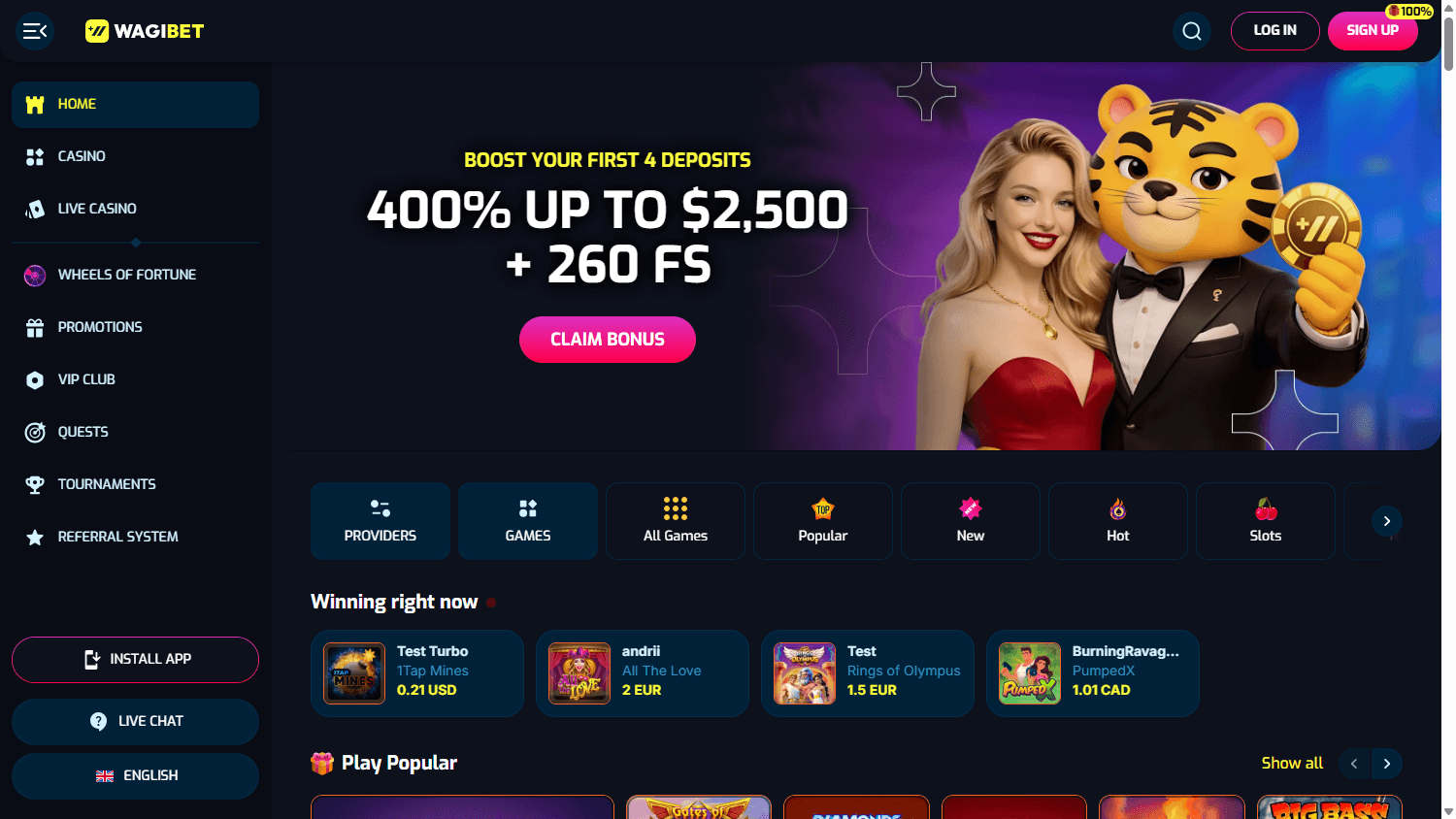 wagibet_casino_homepage_desktop