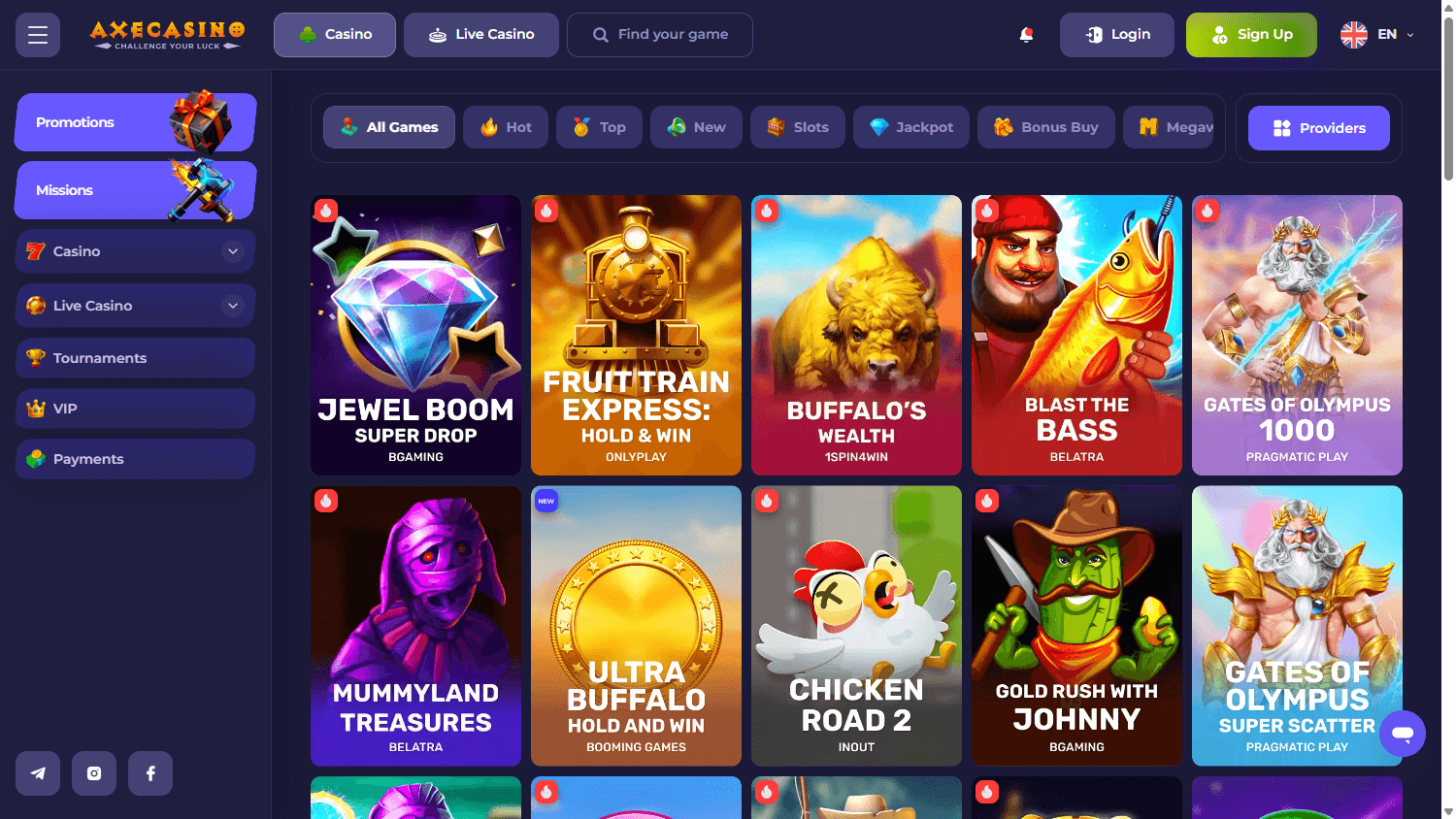 Review: Online Casino Axe – Ein Highlight für Spieler aus Deutschland