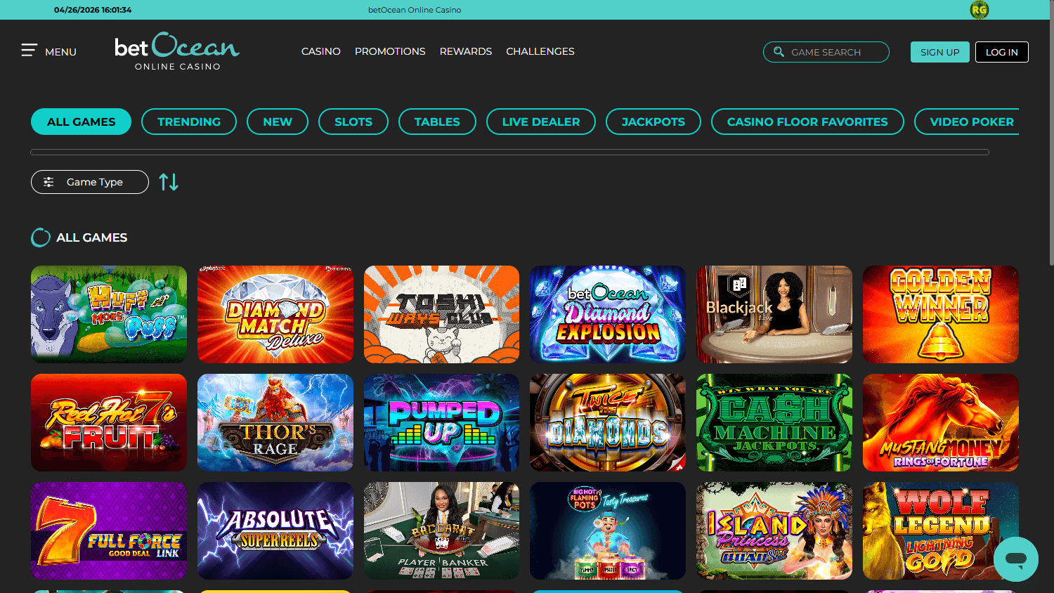 betOcean_Online_Casino_game_gallery_desktop