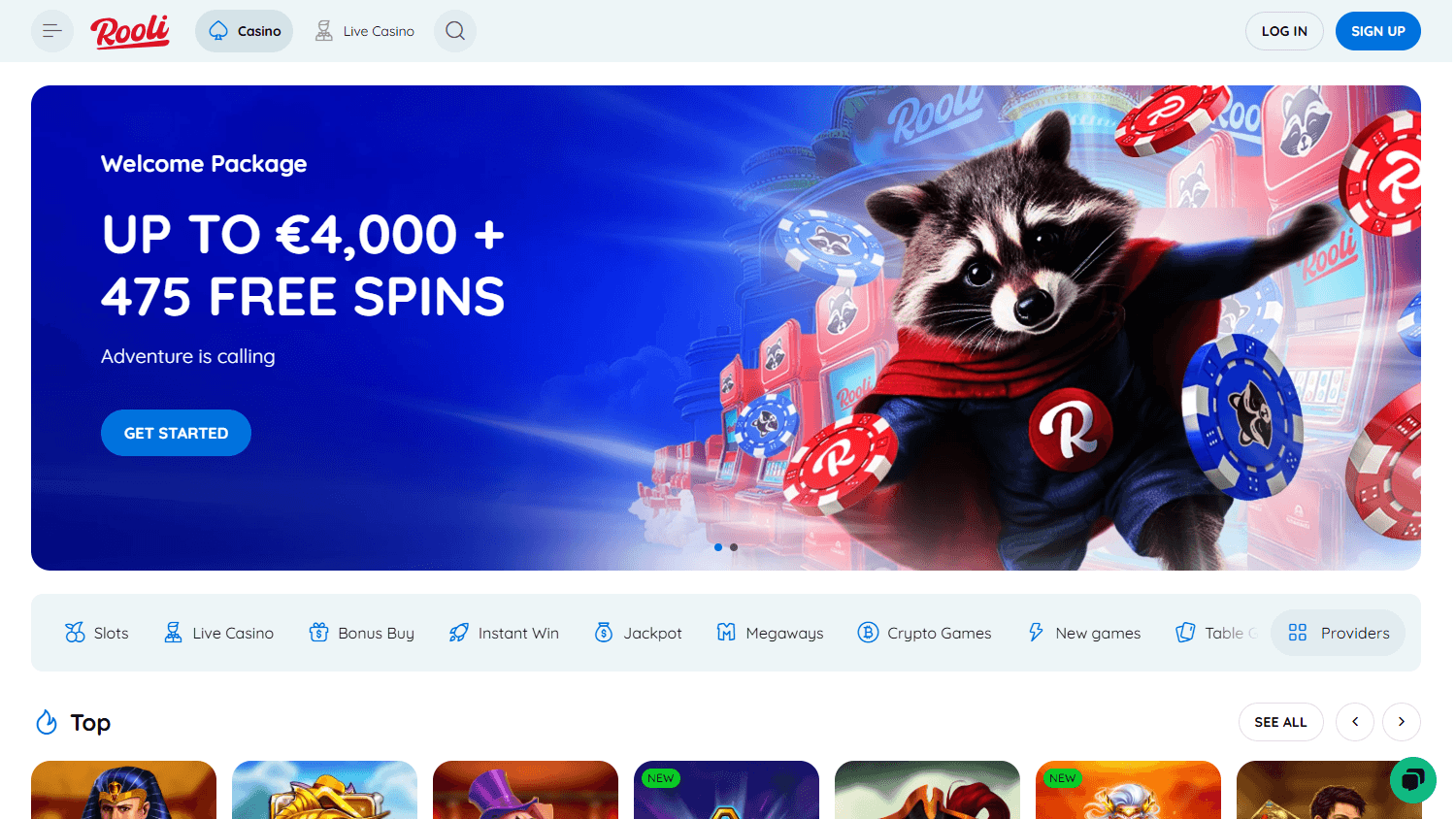 Rooli_Casino_homepage_desktop