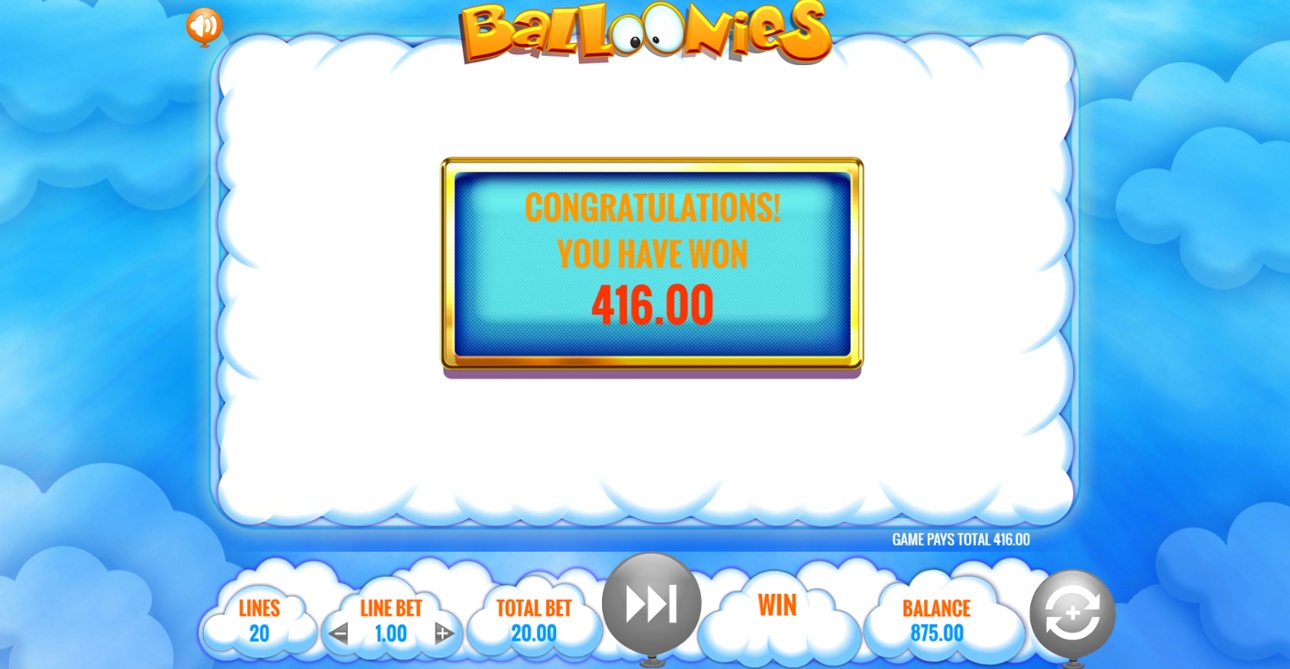 Balloonies free spins win