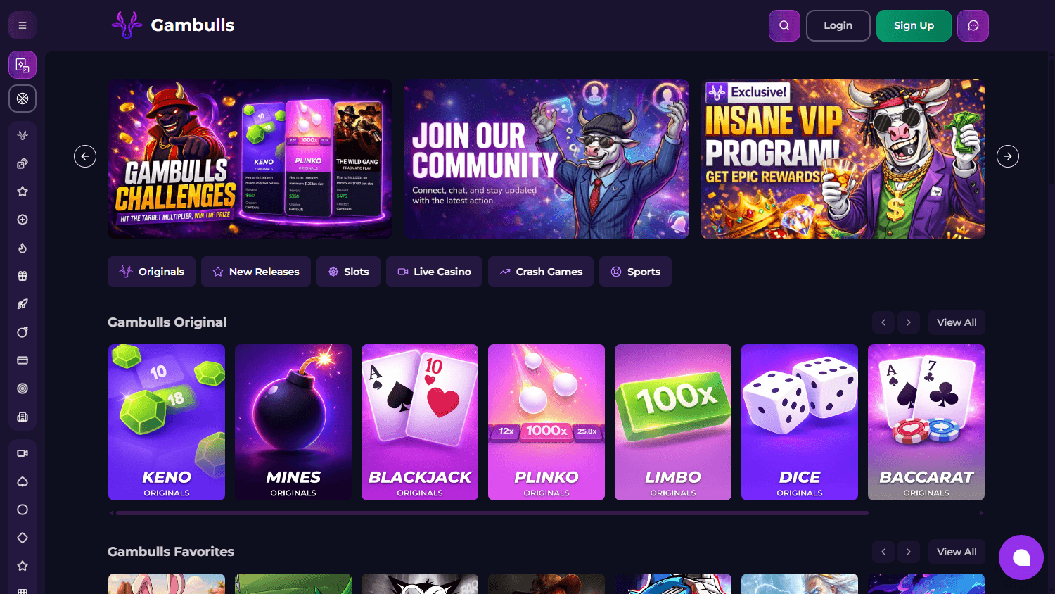 Gambulls_Casino_homepage_desktop