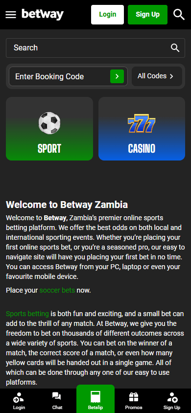 Betway_Casino_ZM_homepage_mobile