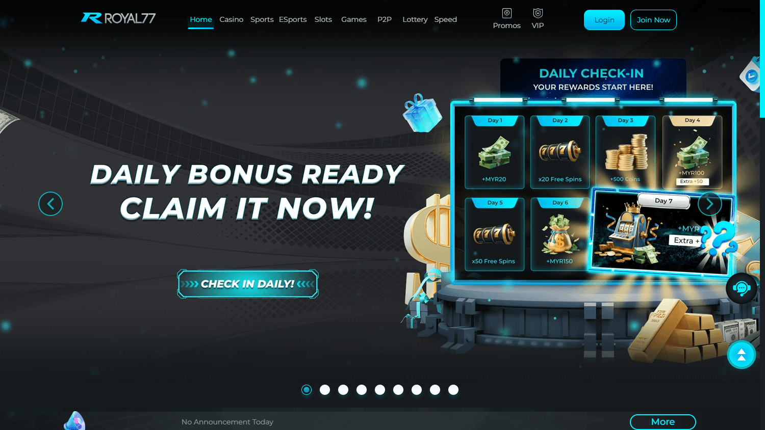 Royal77_Casino_homepage_desktop
