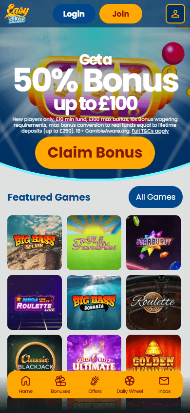 Easy_Slots_Casino_homepage_mobile