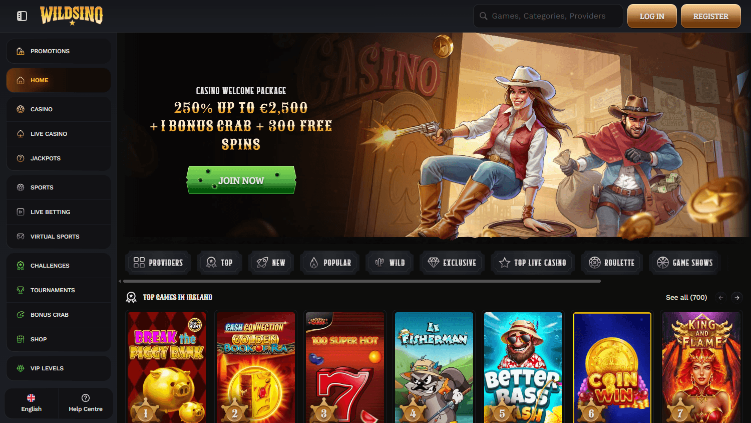 wildsino_casino_homepage_desktop