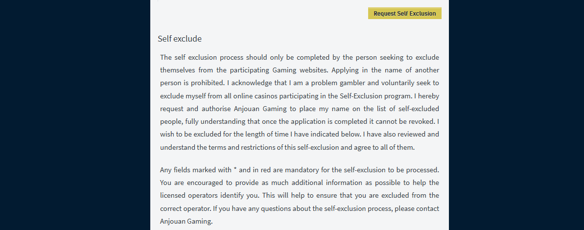 exclusion form