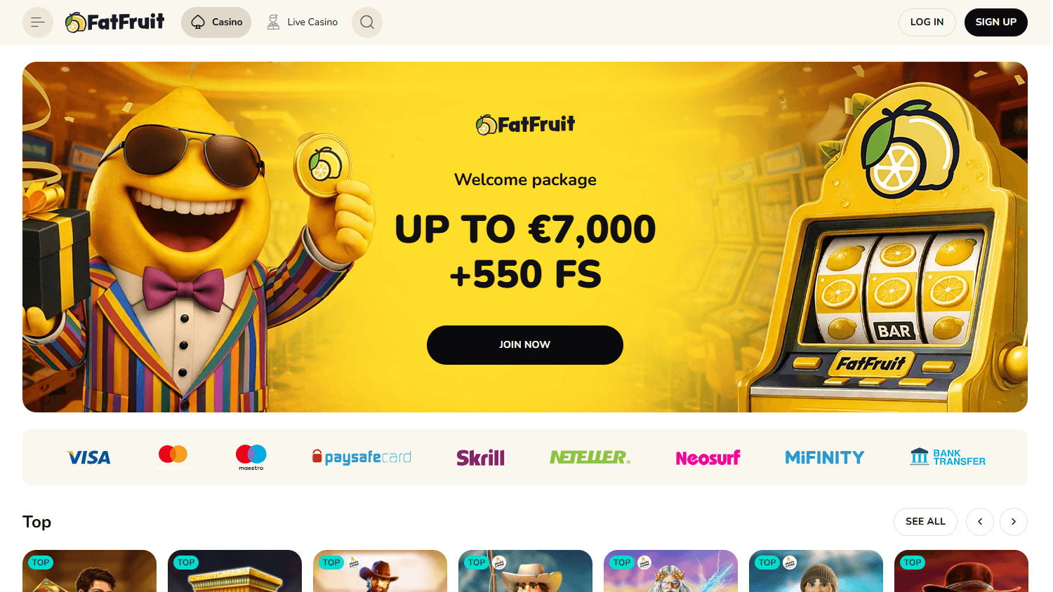 FatFruit_Casino_homepage_desktop