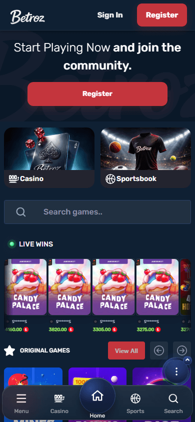 betroz_casino_homepage_mobile