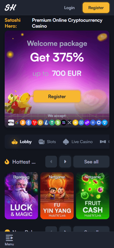 satoshi_hero_casino_homepage_mobile