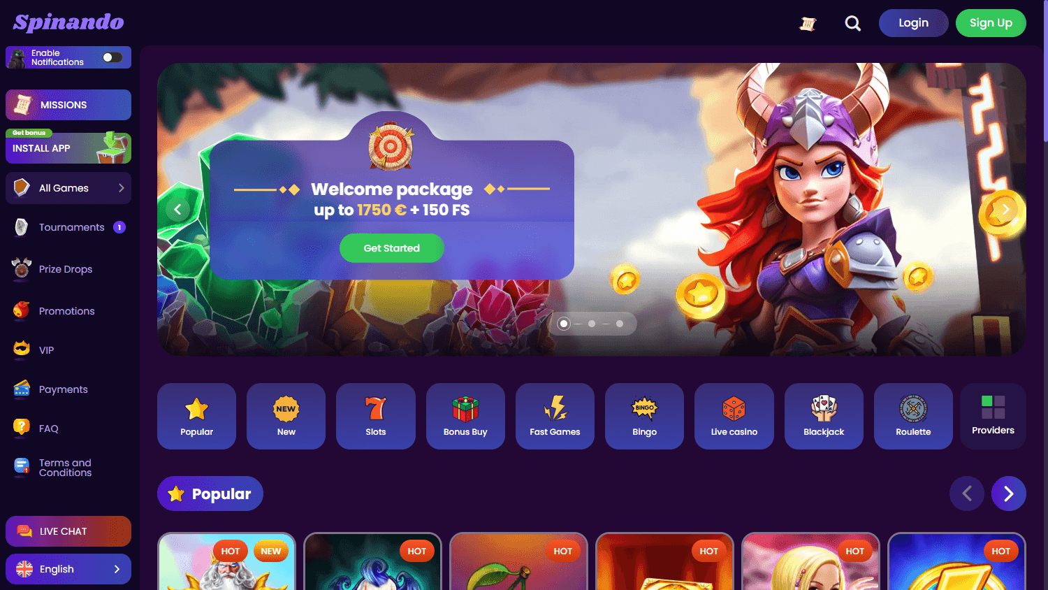 spinando_casino_homepage_desktop