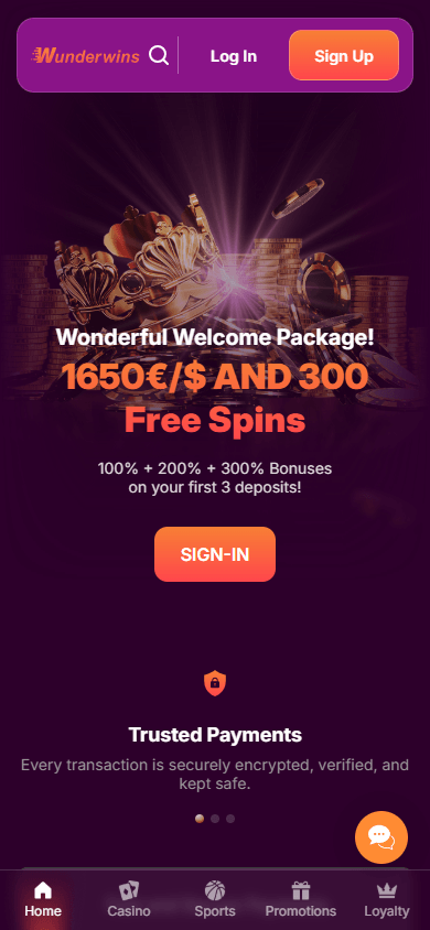 wunderwins_casino_homepage_mobile