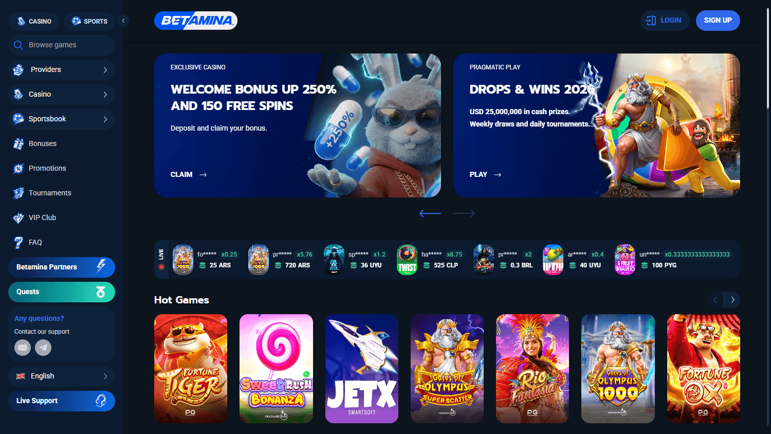 betamina_casino_homepage_desktop