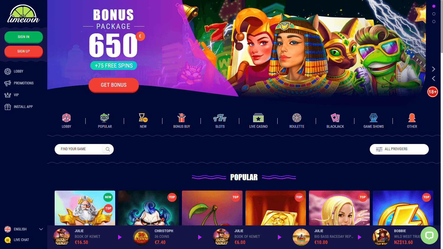 limewin_casino_homepage_desktop