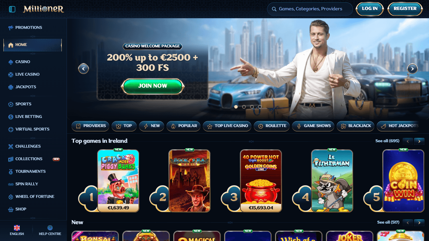 millioner_casino_homepage_desktop
