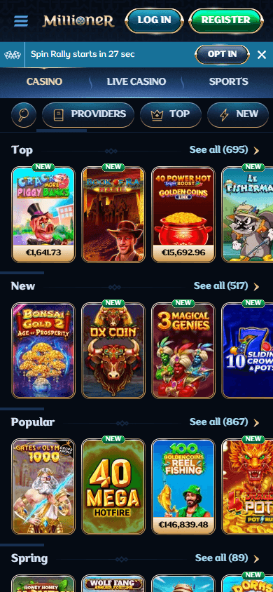 regolamentato Millioner Casino bonus high roller pubblicità in Italy