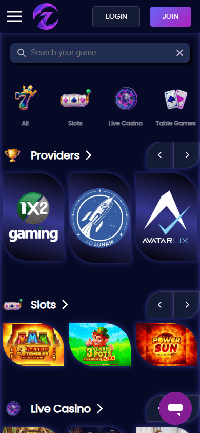 CryptoZpin_Casino_homepage_mobile