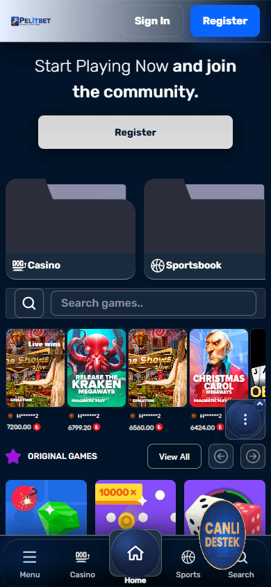 pelitbet_casino_homepage_mobile