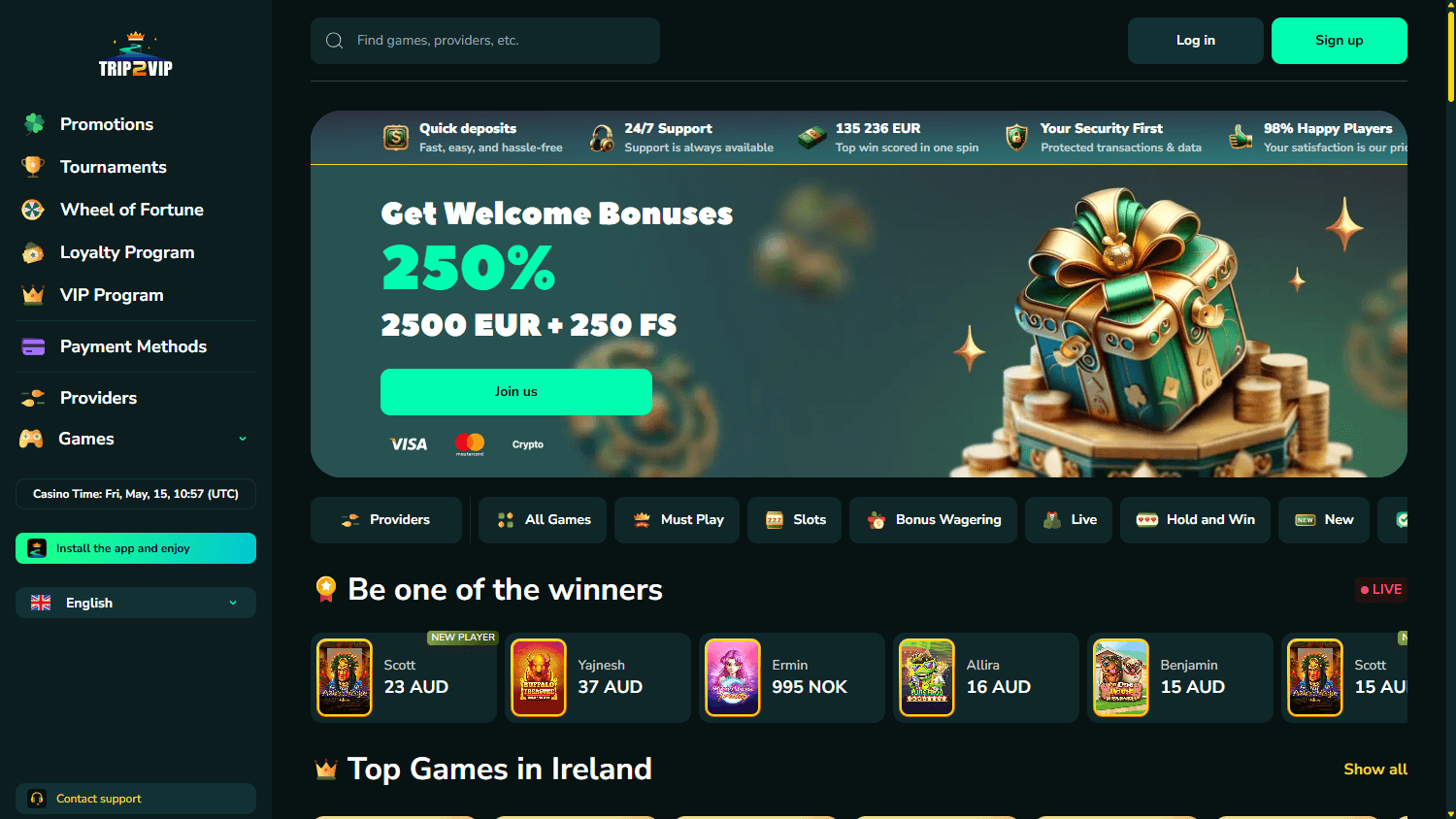 trip2vip_casino_homepage_desktop