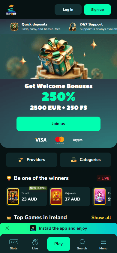 trip2vip_casino_homepage_mobile