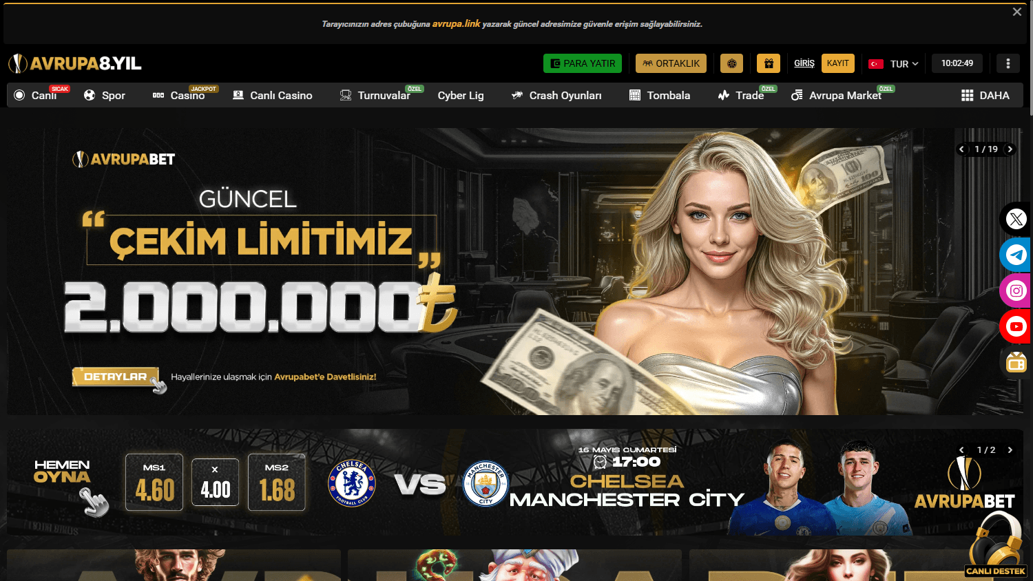 avrupabet_casino_homepage_desktop