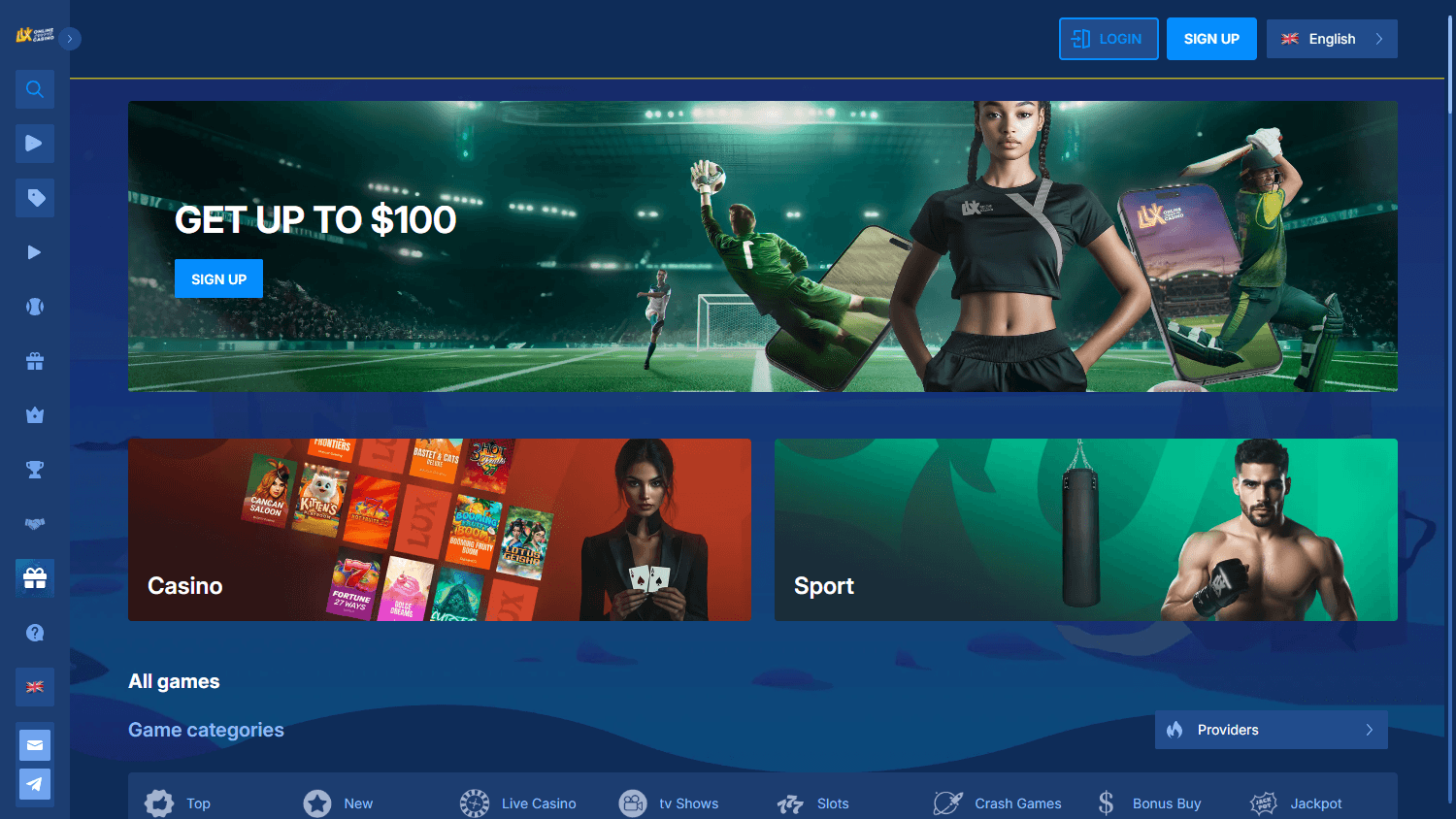 Lux_Casino_homepage_desktop