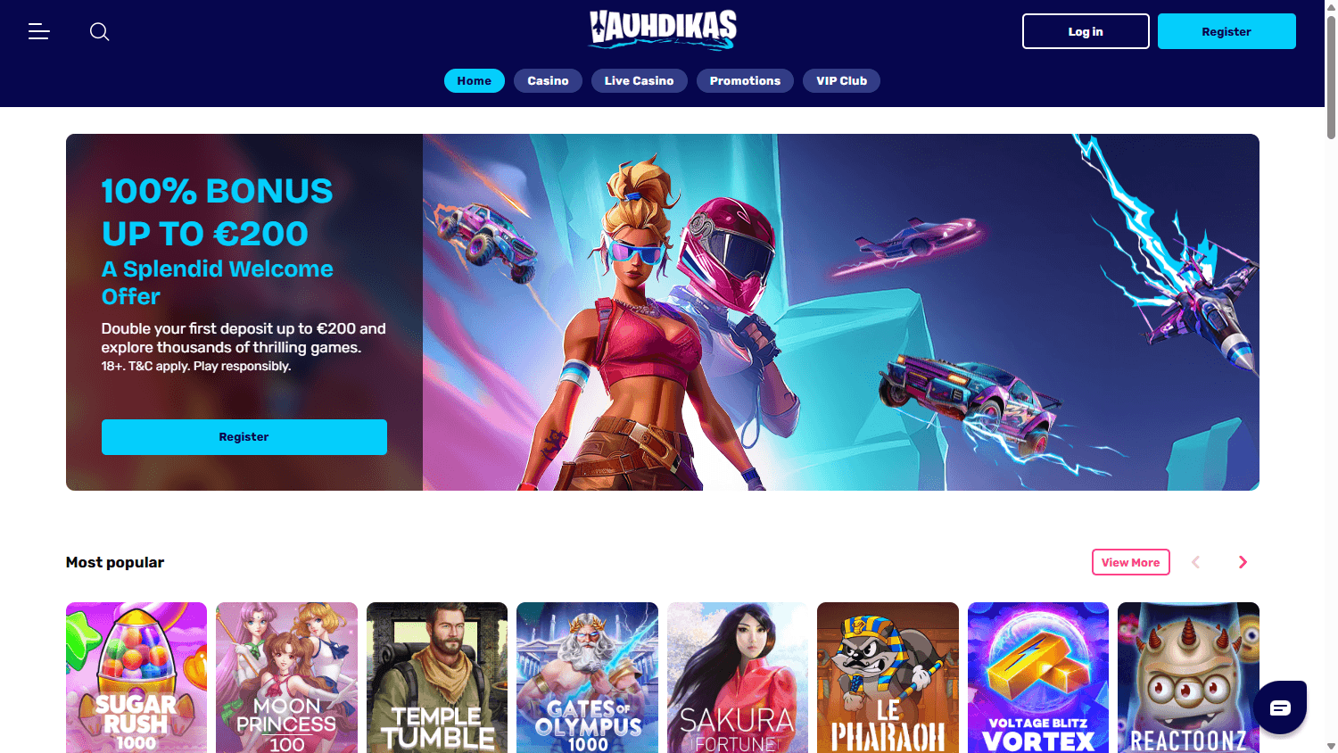 vauhdikas_casino_homepage_desktop