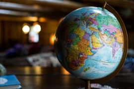 Globus representing global trends illegal gambling