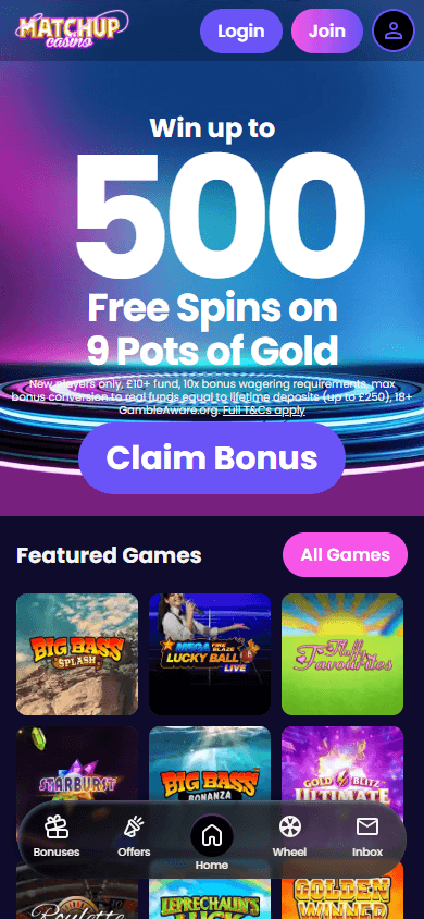 matchup_casino_homepage_mobile