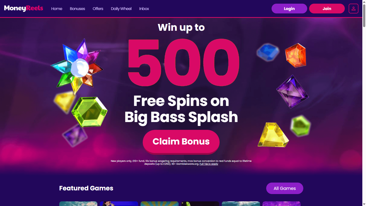 Money_Reels_Casino_homepage_desktop