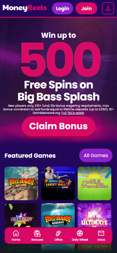 Money_Reels_Casino_homepage_mobile
