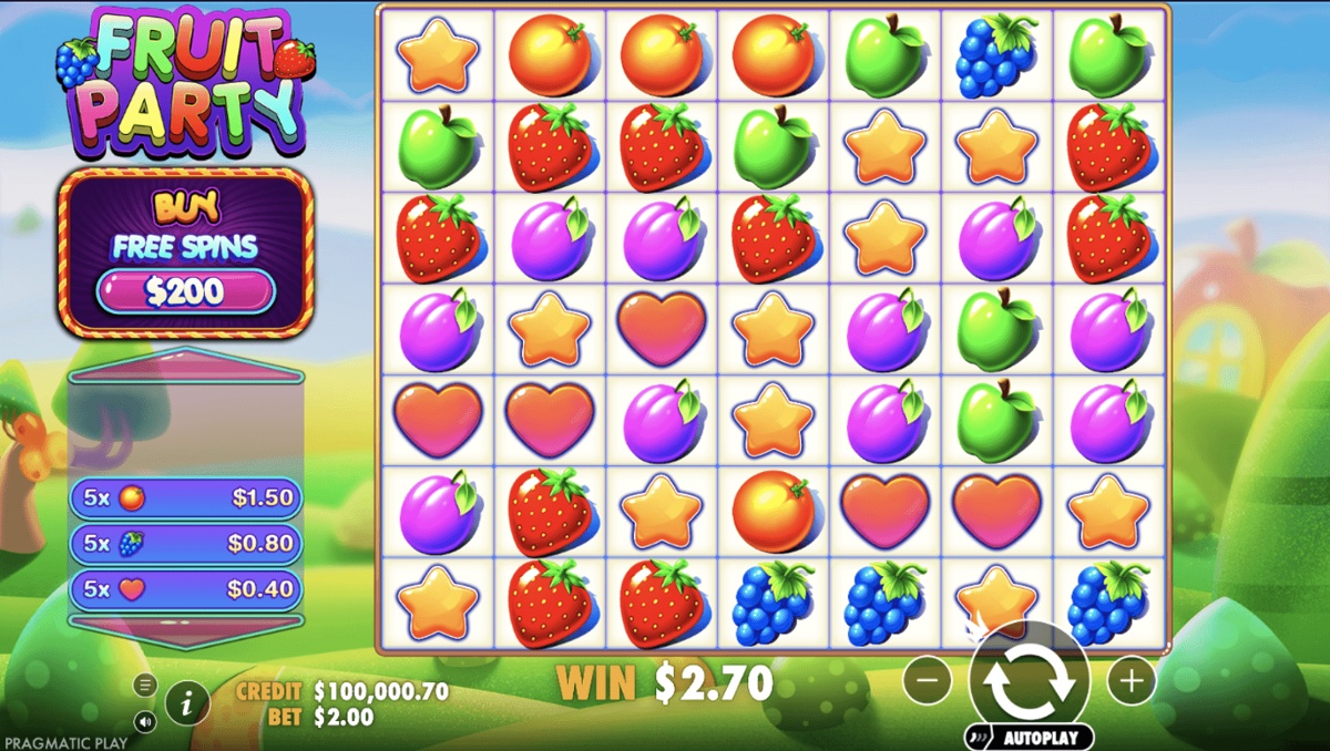 All of the symbols are colorful fruits