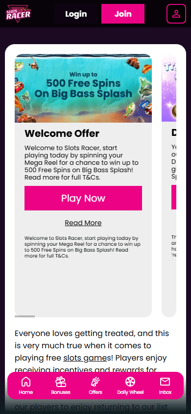 Slots_Racer_Casino_promotions_mobile