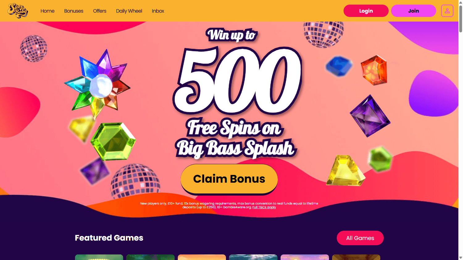 Slots_Baby_Casino_homepage_desktop