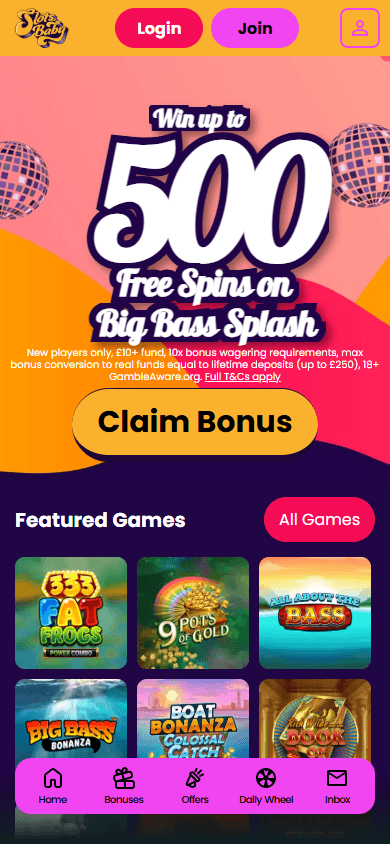 Slots_Baby_Casino_homepage_mobile