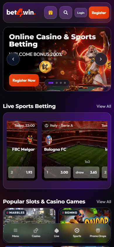bet4yaar_casino_homepage_mobile