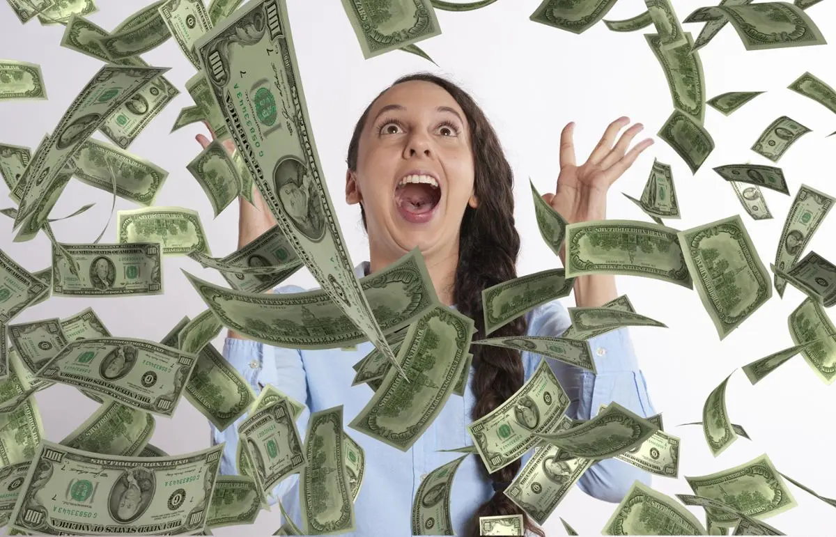 money-falling-from-sky-woman