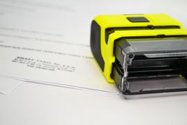 stamp-on-document