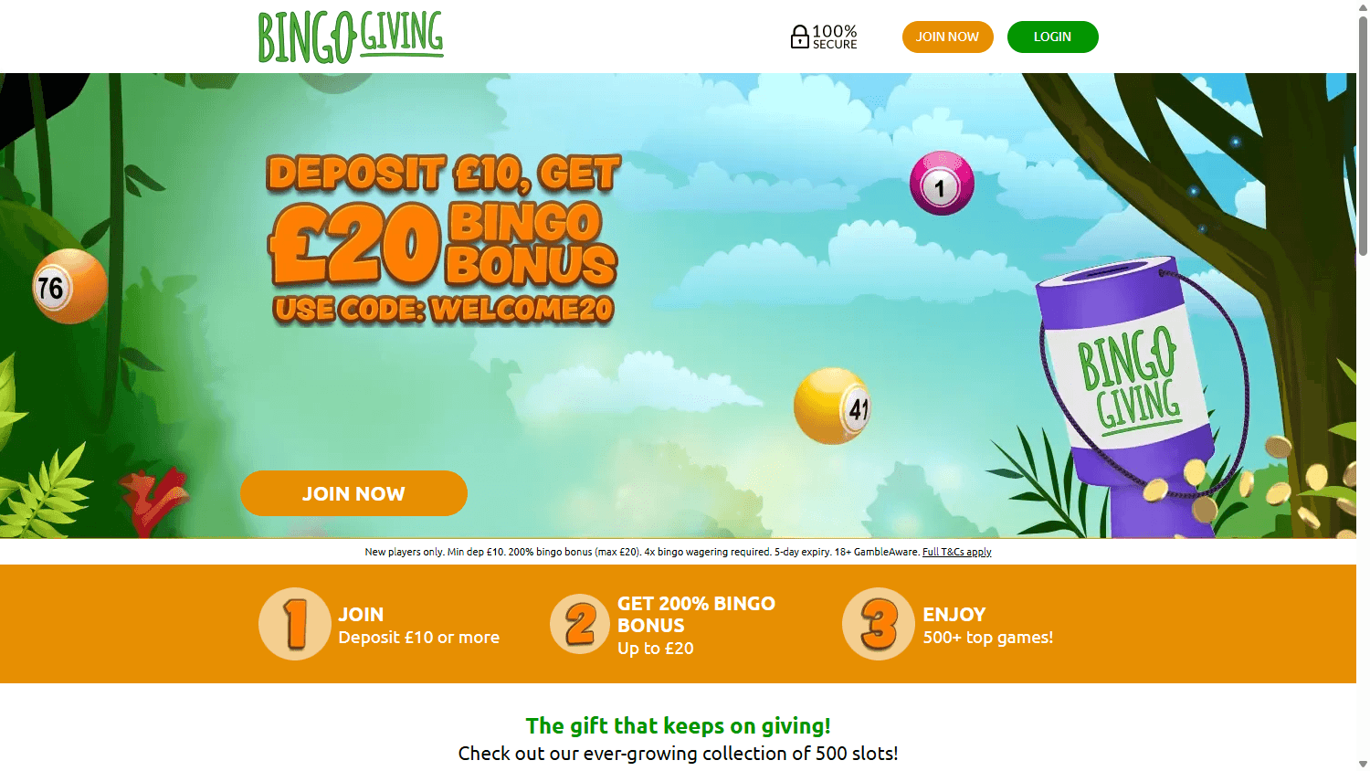 bingogiving_casino_homepage_desktop