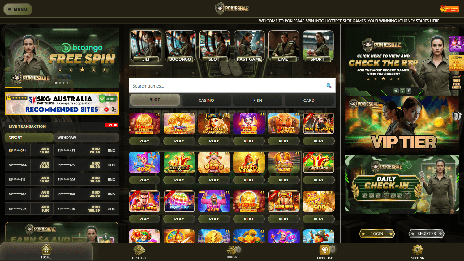 pokiesbae_casino_homepage_desktop
