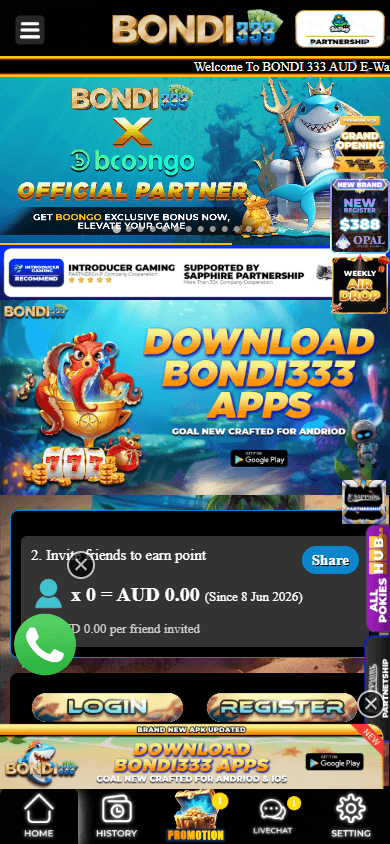 bondi333_casino_homepage_mobile