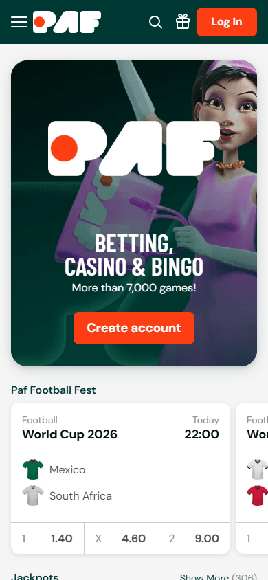 Paf_Casino_homepage_mobile