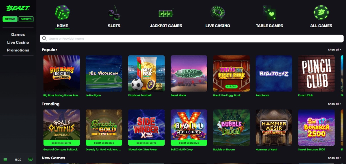 Beazt is a new online casino launched in Canada in May