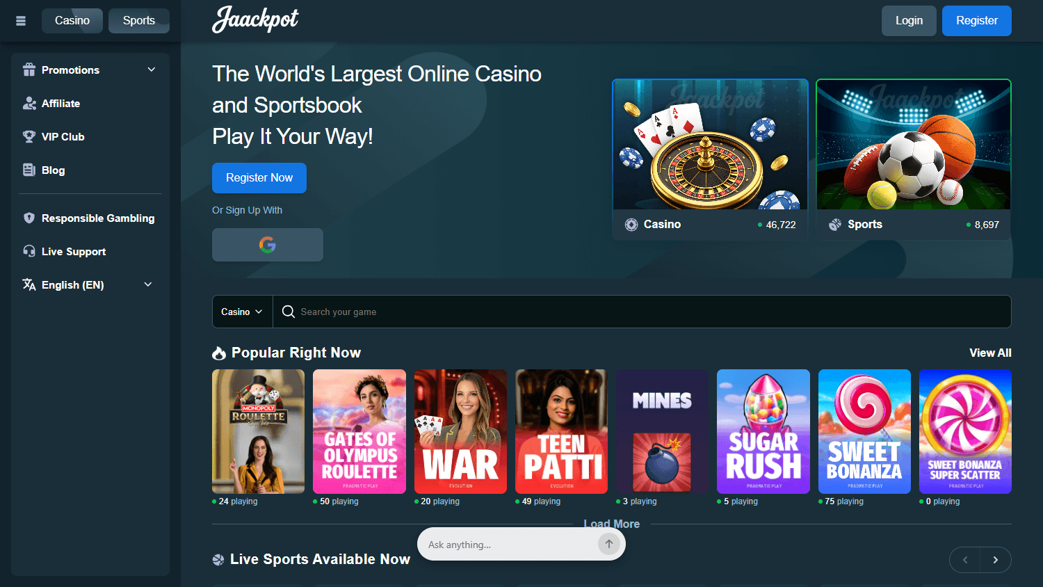 jaackpot_casino_homepage_desktop