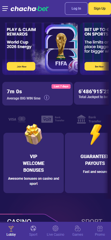 chachabet_casino_homepage_mobile