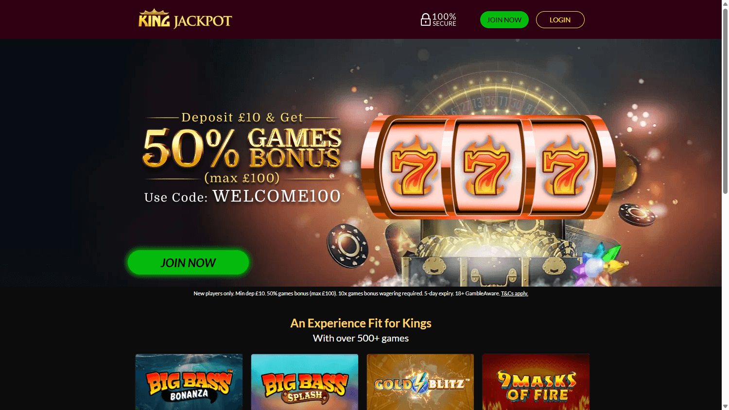 kingjackpot_casino_homepage_desktop