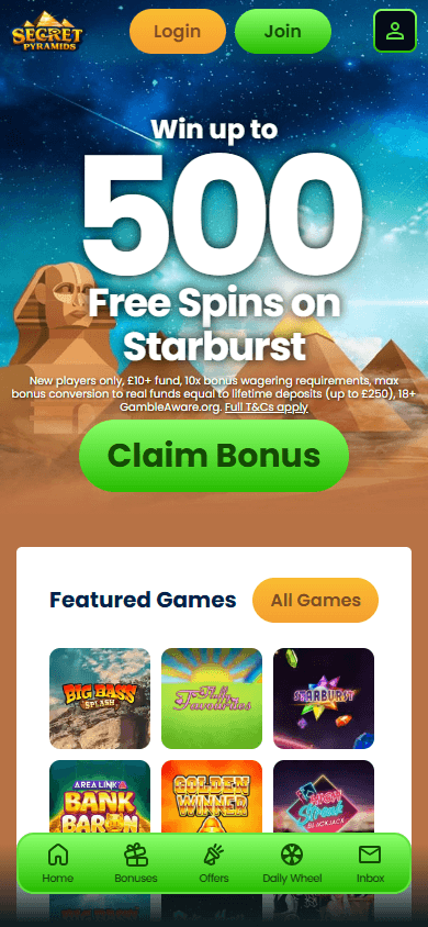 secret_pyramids_casino_homepage_mobile
