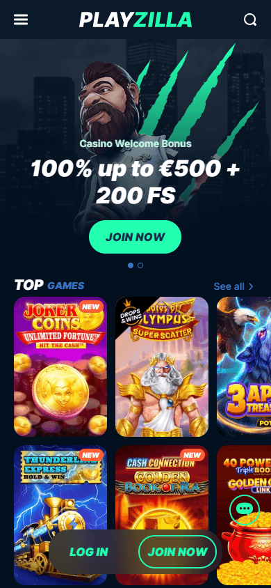playzilla_casino_homepage_mobile